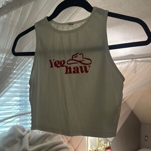 White Yee Haw Crop Top